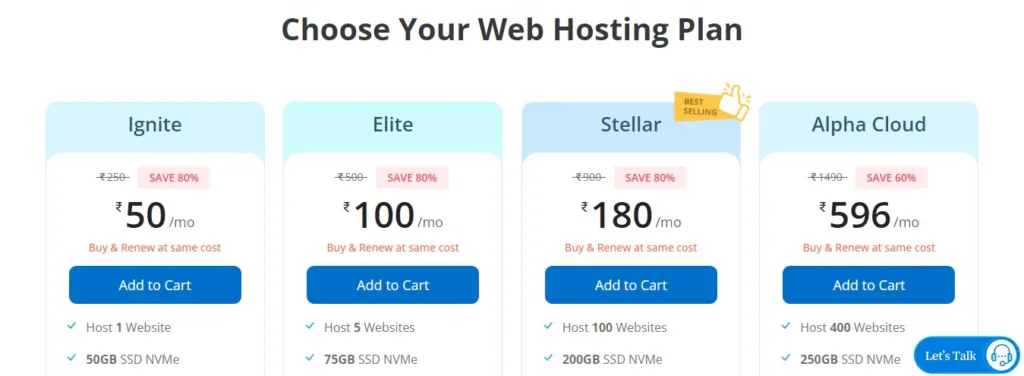 Price of MilesWeb Hosting - Best WordPress Hosting in India 2023