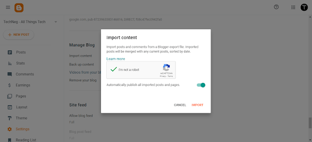 How to transfer posts from WordPress to Blogger