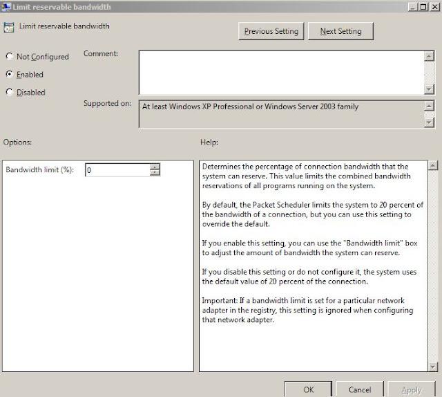 Limit Reservable bandwidth