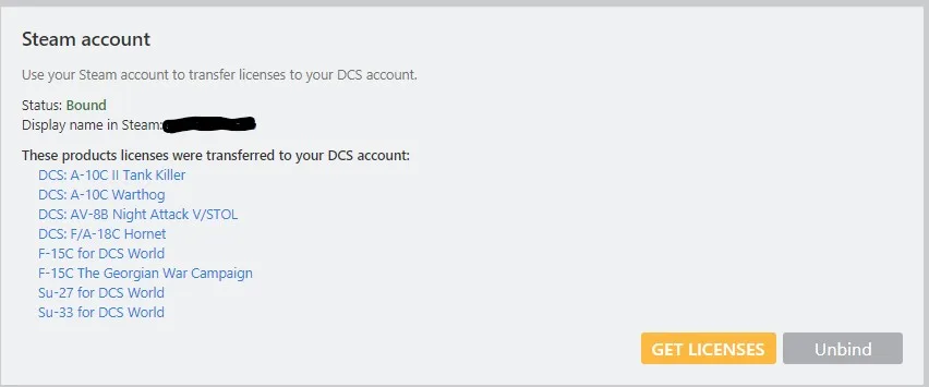 link Steam with DCS World