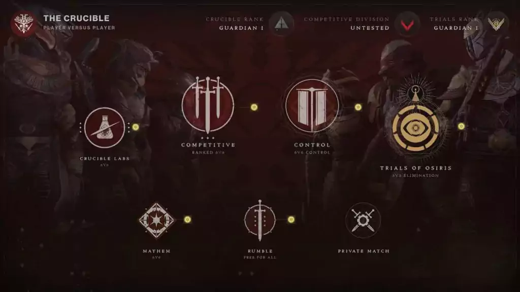 Destiny 2 Crucible Options